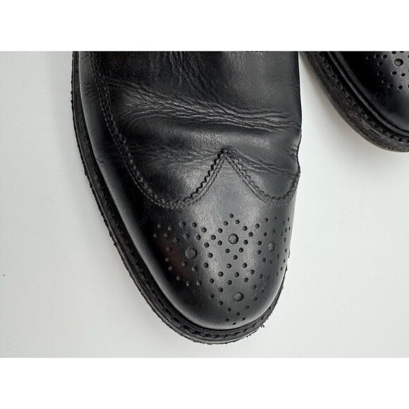 Vintage Cole Rood & Haan Co Black Leather Brogue Boots Studded Closure Men's 9.5 - Picture 4 of 13